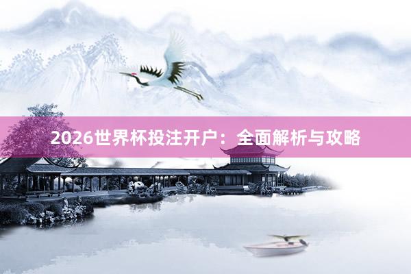 2026世界杯投注开户：全面解析与攻略